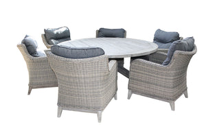 Bolsena Lounge 7pc Round setting- Major Brown