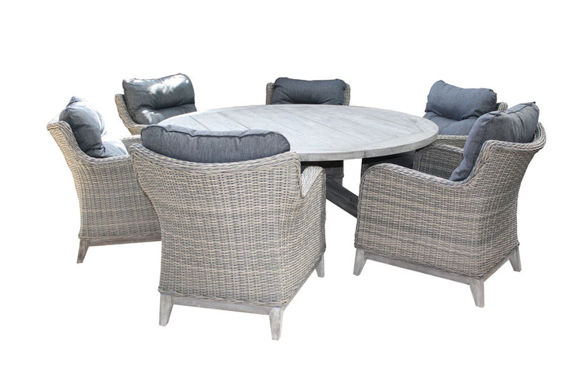 Bolsena Lounge 7pc Round setting- Major Brown