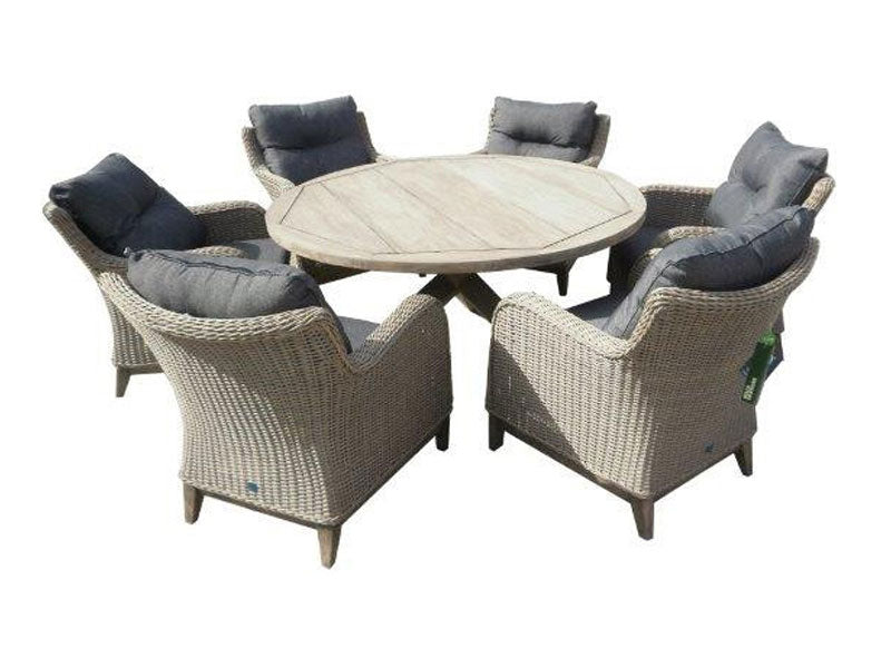 Bolsena Lounge 7pc Round setting- Major Brown