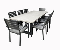 Trieste - Portland 9pc Dining Set- Gunmetal